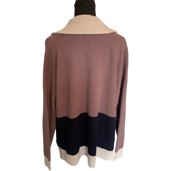 Madewell Glenbrook Half-Zip Pullover Sweater in Colorblock Women’s Size Large - Picture 8 of 10